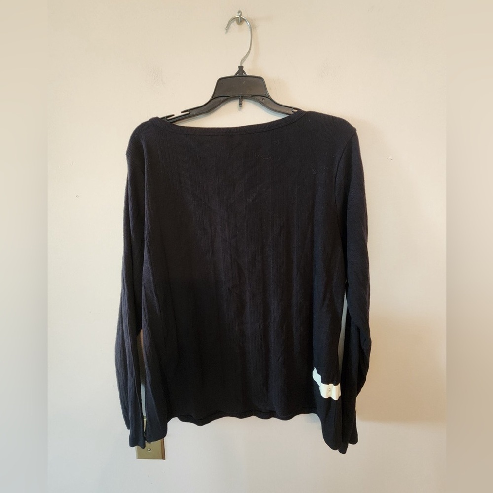 Ana black ribbed scoop neck top size xxl - Picture 2 of 4